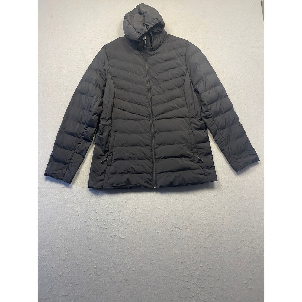 32 Degrees Heat Jacket Puffer Hooded Black Large Womens